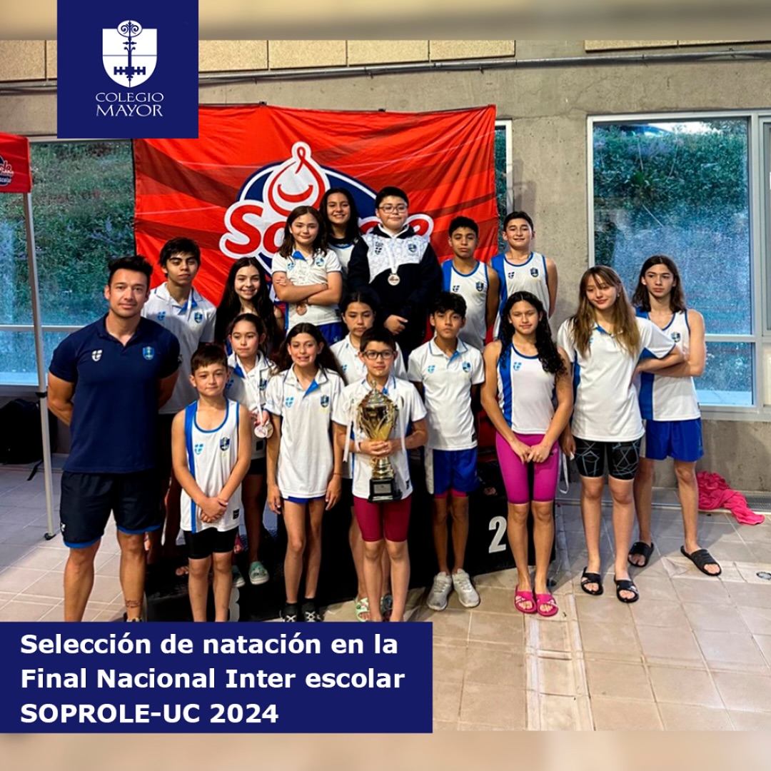 Selección de natación en la Final Nacional Inter escolar SOPROLE – UC 2024