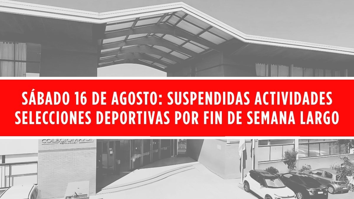 Suspensión de actividades deportivas sábado 16 de agosto